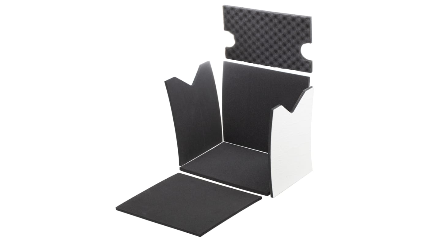 Zarges 高密度海绵内衬, 黑色, 矩形, 350 x 250 x 310mm, 用于K450 箱型 40720、K470 箱型 40677, K470