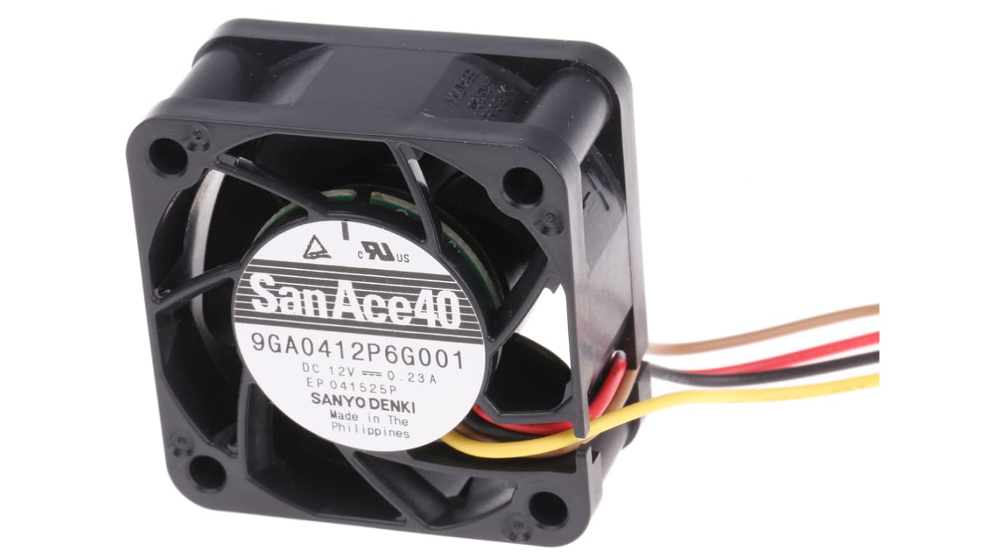 山洋電気 軸流ファン 電源電圧:12 V dc, DC, 40 x 40 x 20mm 山洋電気 軸流ファン 電源電圧:12 V dc, DC, 40 x 40 x 20mm