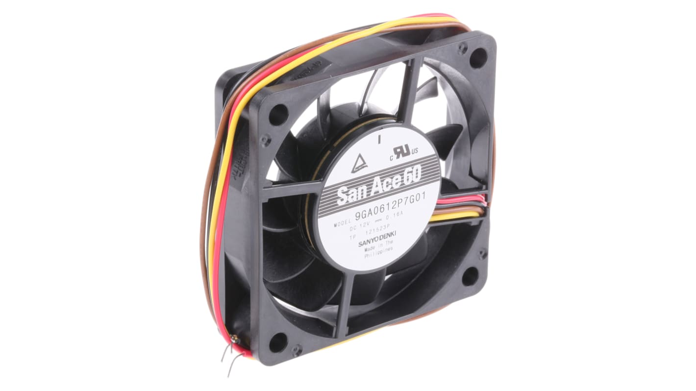 山洋電気 軸流ファン 電源電圧:12 V dc, DC, 60 x 60 x 15mm, 9GA0612P7G01 | RS 山洋電気 軸流ファン 電源電圧:12 V dc, DC, 60 x 60 x 15mm, 9GA0612P7G01 | RS