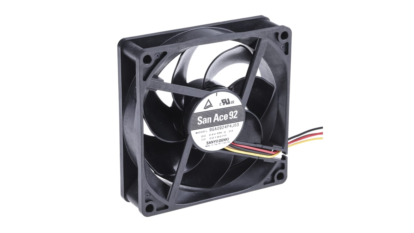 Sanyo Denki San Ace 9GA DC-Axiallüfter, Kugellager, 24 V dc / 4.8W, 92 x 92 x 25mm, 5000U/min, 132m³/h
