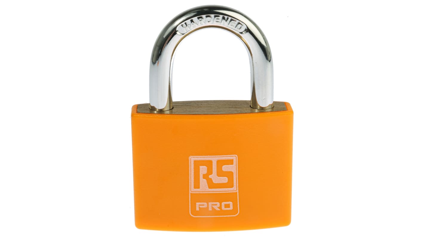 RS PRO Key Weatherproof Brass Padlock, 6mm Shackle, 43mm Body