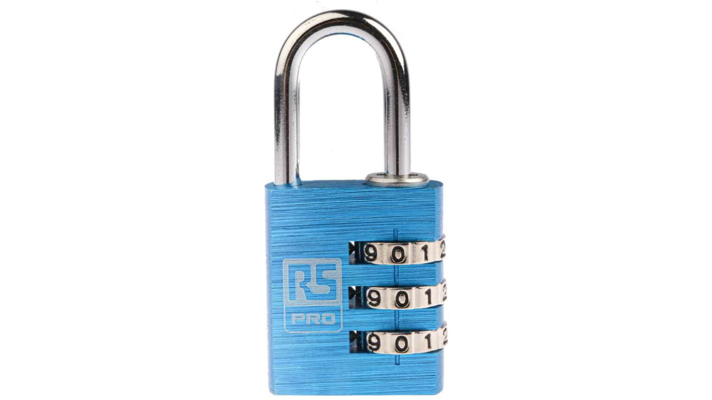 RS PRO Combination Aluminium Combination Padlock, 5mm Shackle, 30mm Body