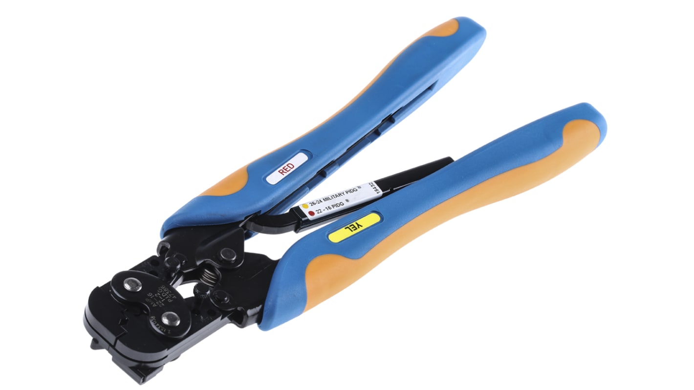 TE Connectivity CERTI-CRIMP Hand Ratcheting Crimp Tool for PIDG Splices, PIDG Terminals, Plasti-Grip Terminals, 0.3