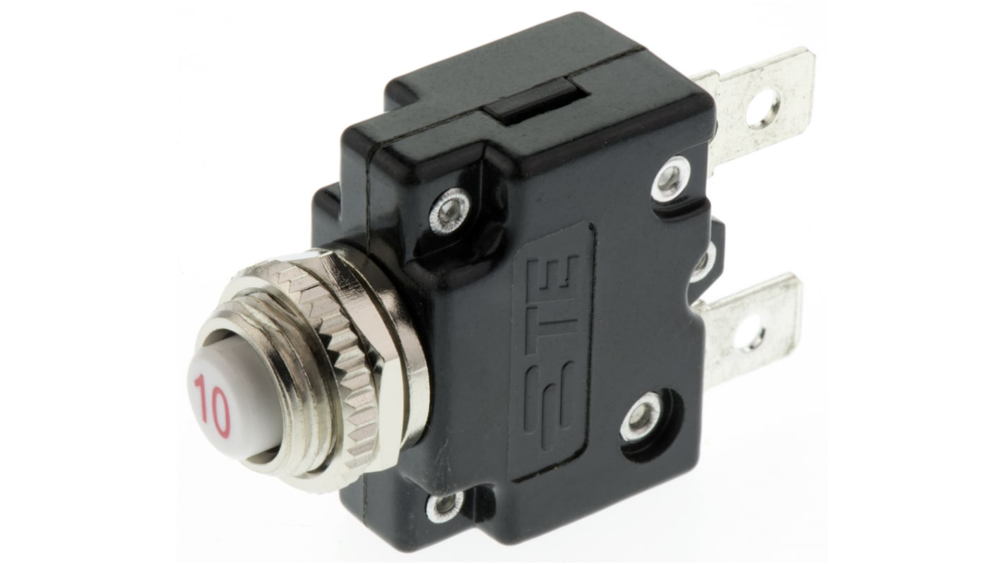 TE Connectivity Thermal Circuit Breaker - W57  Single Pole 250V ac Voltage Rating, 10A Current Rating