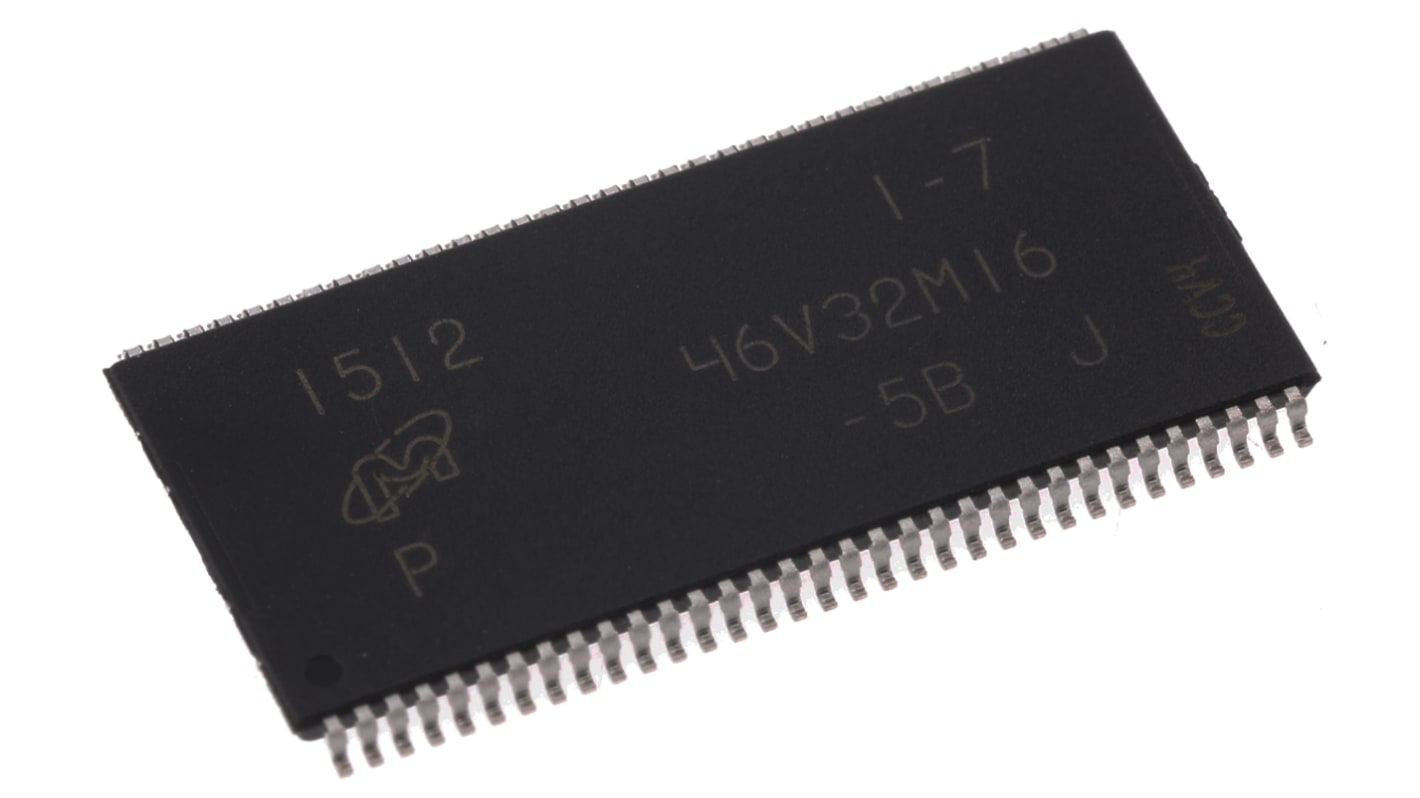 Micron MT46V32M16P-5B :J, DDR SDRAM Memory 512MB Surface Mount, 200MHz, 2.5 V to 2.7 V, 66-Pin TSOP