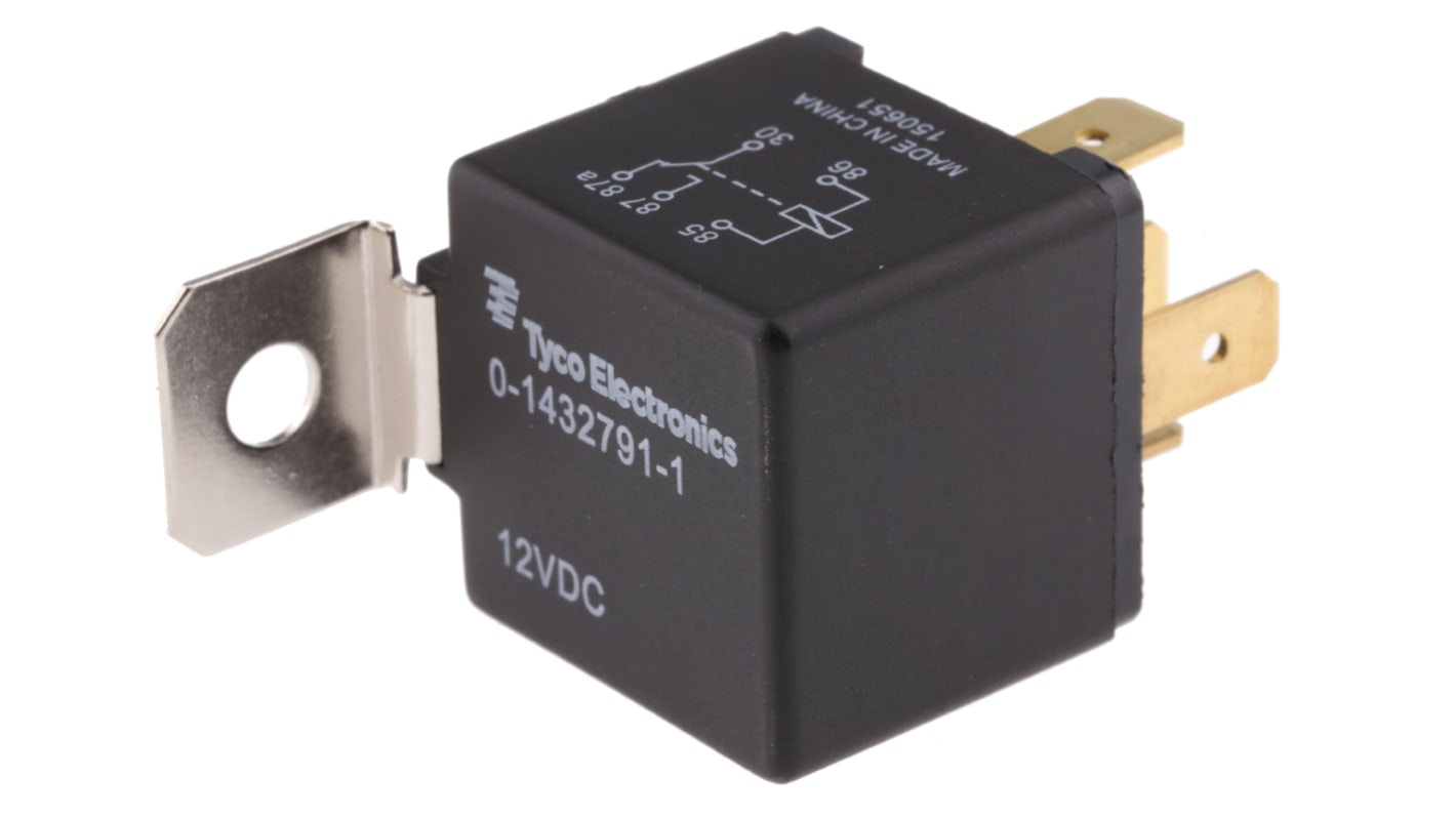 TE Connectivity Panel Mount Automotive Relay, 12V dc Coil Voltage, 30A Switching Current, SPDT