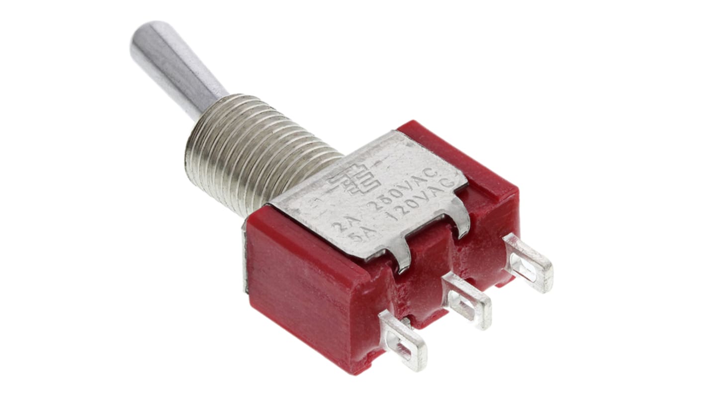 TE Connectivity Toggle Switch, Panel Mount, On-On, SPDT, Solder Terminal