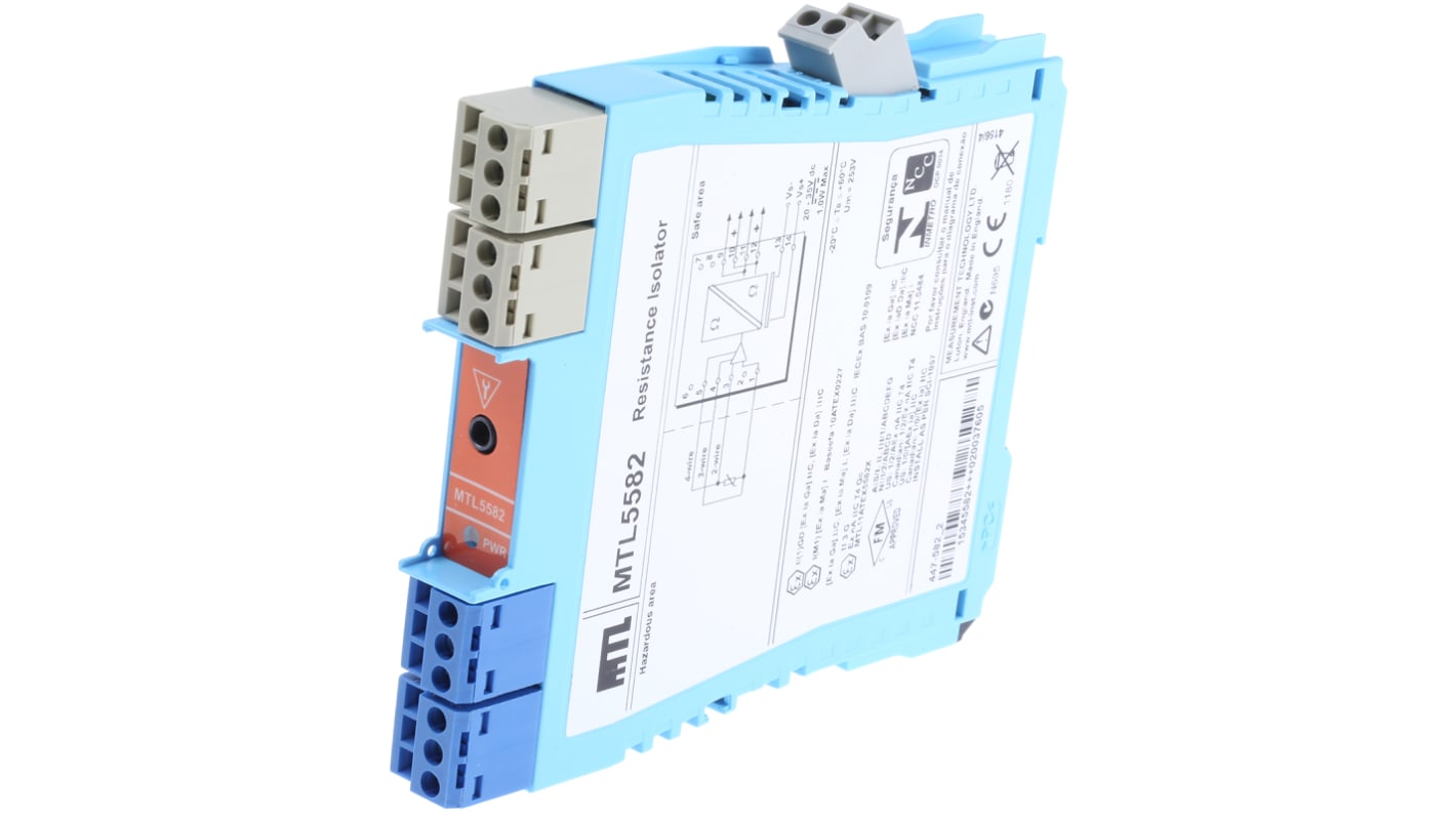 Eaton Zenerbarriere 1-kanalig Widerstands-Temperaturfühler (RTD) Widerstand 20 → 35V dc ATEX 46mA max. 6.6V