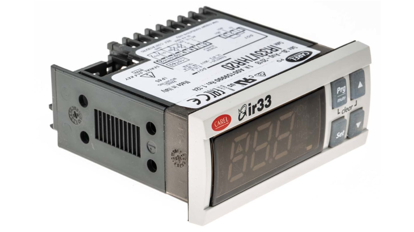 Carel IR33 Panel Mount PID Temperature Controller, 76.2 x 34.2mm, 1 Output Relay, 115 → 230 V ac Supply Voltage