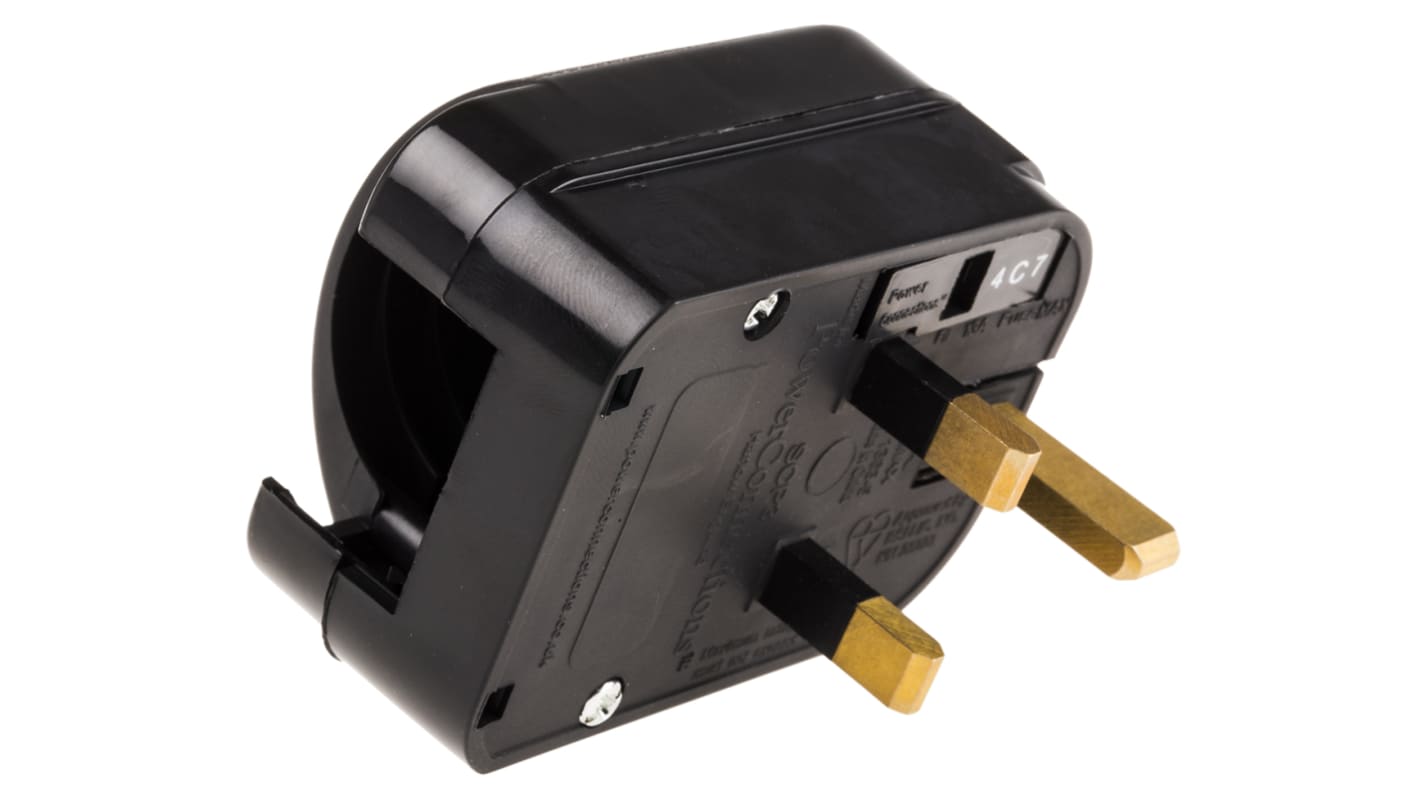 PowerConnections Europe to UK Mains Connector Converter, Rated At 10A