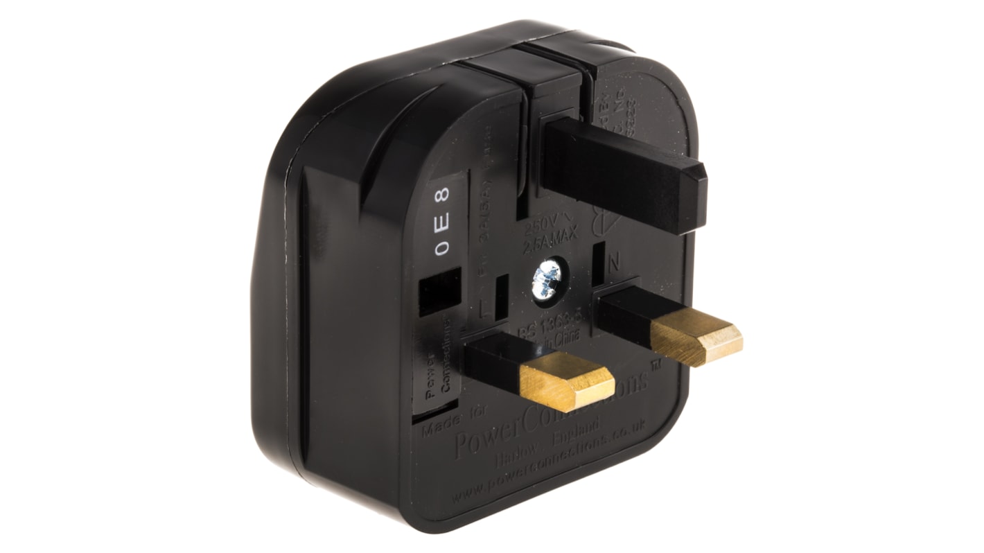 Convertidor de conector de red PowerConnections, 5A, de Europa, a Reino Unido