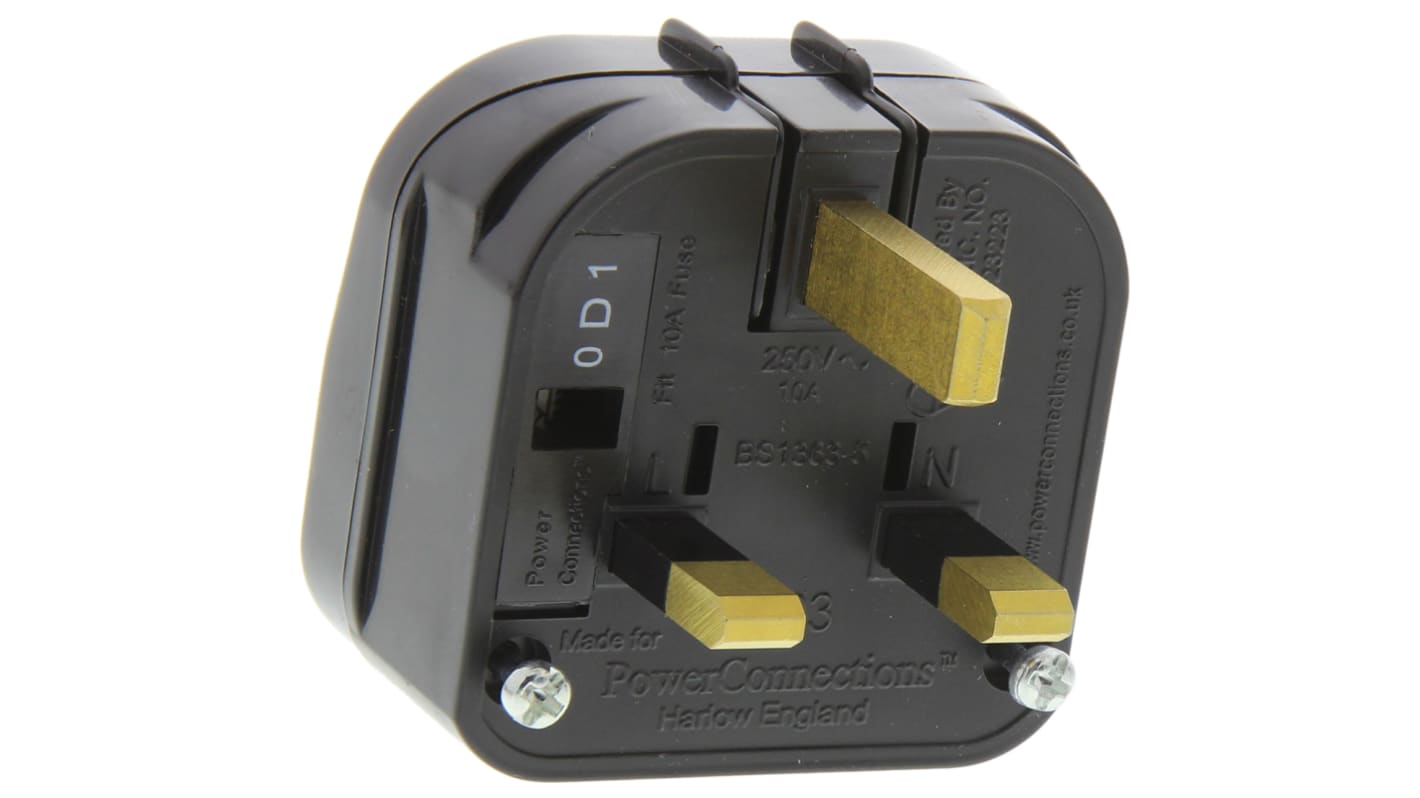 PowerConnections Italy to UK Mains Connector Converter, Rated At 10A