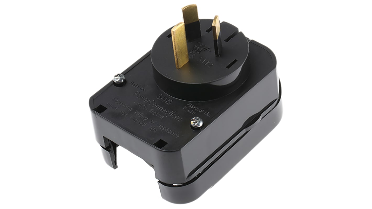 PowerConnections Europe to Australia Mains Connector Converter, Rated At 10A