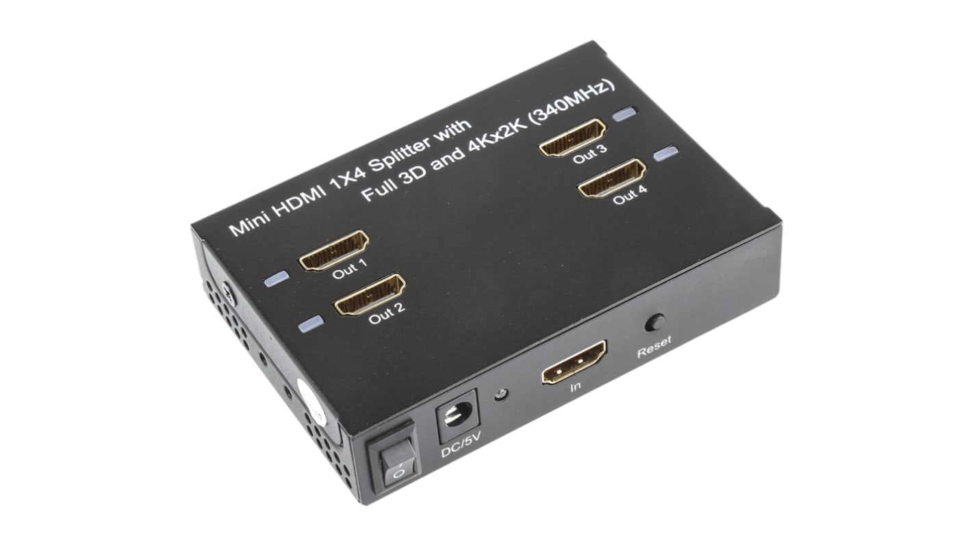 HD SLT404DUO NewLink 4 Port 1 Input 4 Output HDMI Splitter up to 4K RS