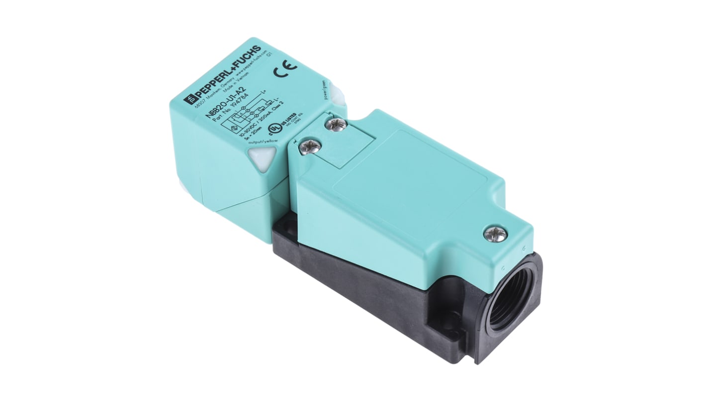 Pepperl + Fuchs Inductive Block Proximity Sensor, M20, 20 mm Detection, PNP NO+NC, 10 → 30 V dc