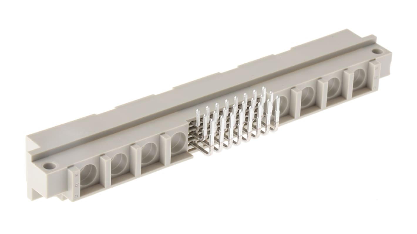 ERNI 24 + 8 Way 2.54mm Pitch, Type M Class C2, 3 Row, Right Angle DIN 41612 Connector, Plug