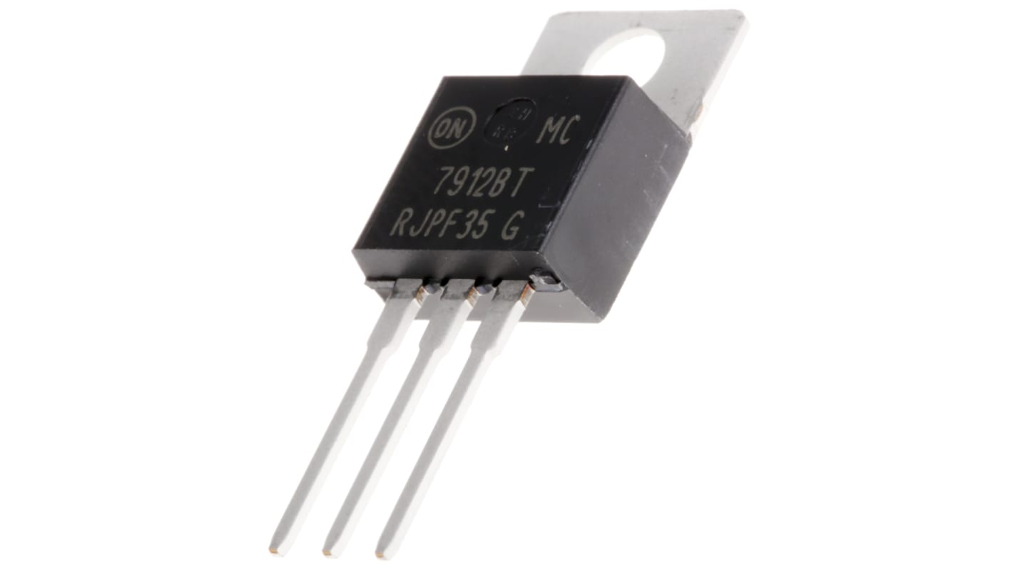 onsemi 线性稳压芯片, -12 V输出, 1A最大输出, 单路输出, TO-220, 3针, 通孔安装, -40 °C→+125 °C