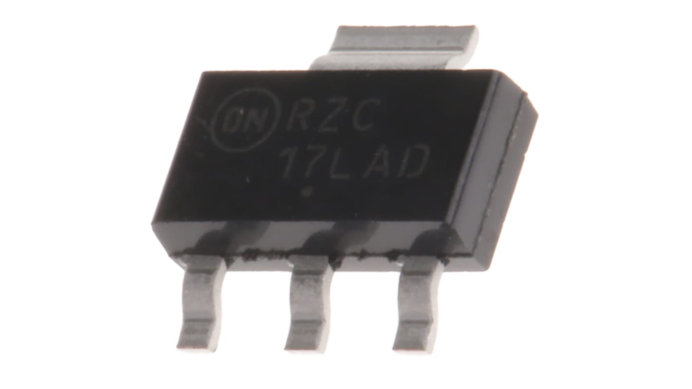 onsemi LDO稳压芯片, 1.25 → 10.6 V输出, 1.1A最大输出, 单路输出, SOT-223, 3+Tab针, 贴片安装, 0 °C→+125 °C