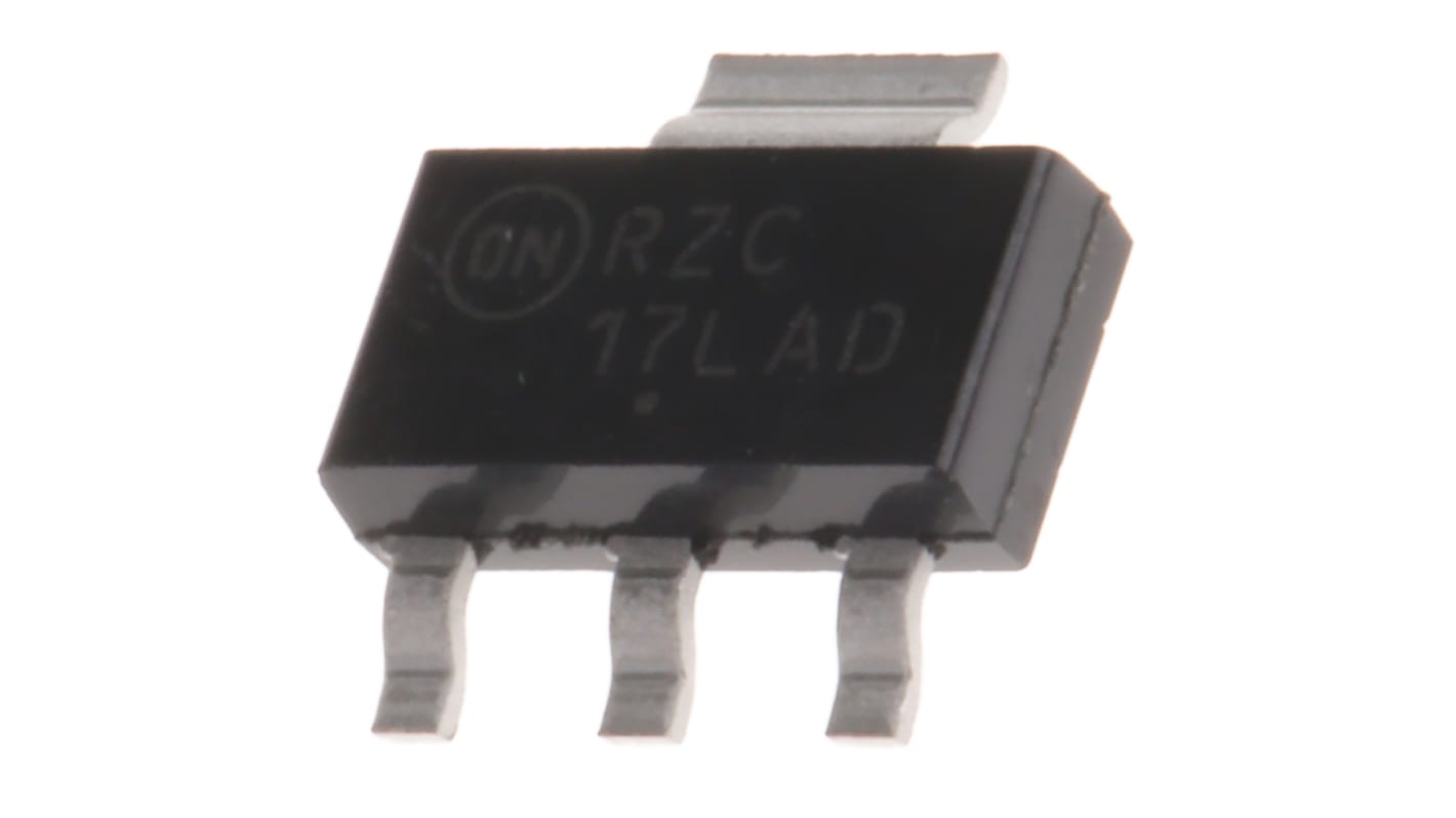 onsemi NCP1117LPSTADT3G, 1 Low Dropout Voltage, Voltage Regulator 1.1A, 1.25 → 10.6 V 3+Tab-Pin, SOT-223