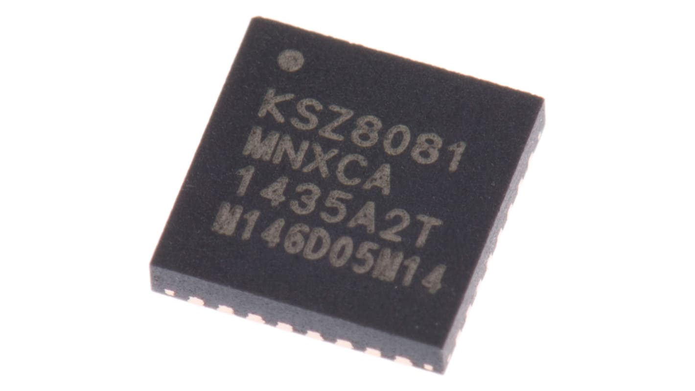 Microchip PHY芯片, 10 Mbps, 100 Mbps以太网收发器, QFN封装, 支持IEEE 802.3标准, 32引脚, 5 x 5 x 0.95mm