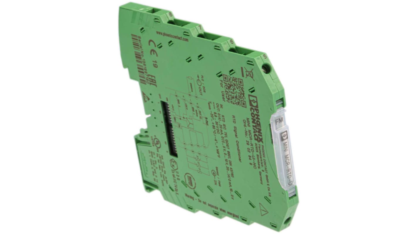 Phoenix Contact 3RS7025 Series Signal Conditioner, RTD Input, Current, Voltage Output, 9.6 → 30V dc Supply, ATEX