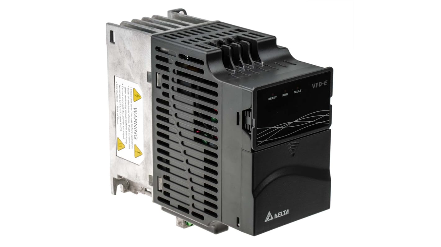 Delta Electronics Inverter Drive, 0.75 kW, 3 Phase, 460 V ac, 3.2 A, VFD-E Series