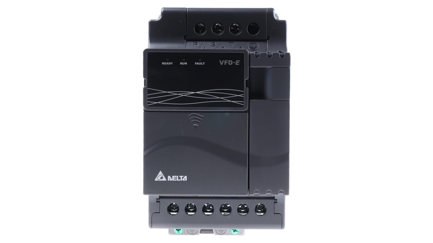 Delta Electronics Inverter Drive, 2.2 kW, 3 Phase, 460 V ac, 7.1 A, VFD-E Series