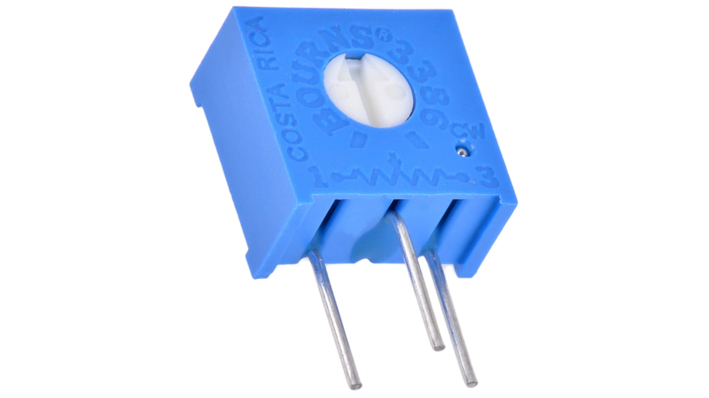 2.2kΩ, Through Hole Trimmer Potentiometer 0.5W Side Adjust Bourns, 3386