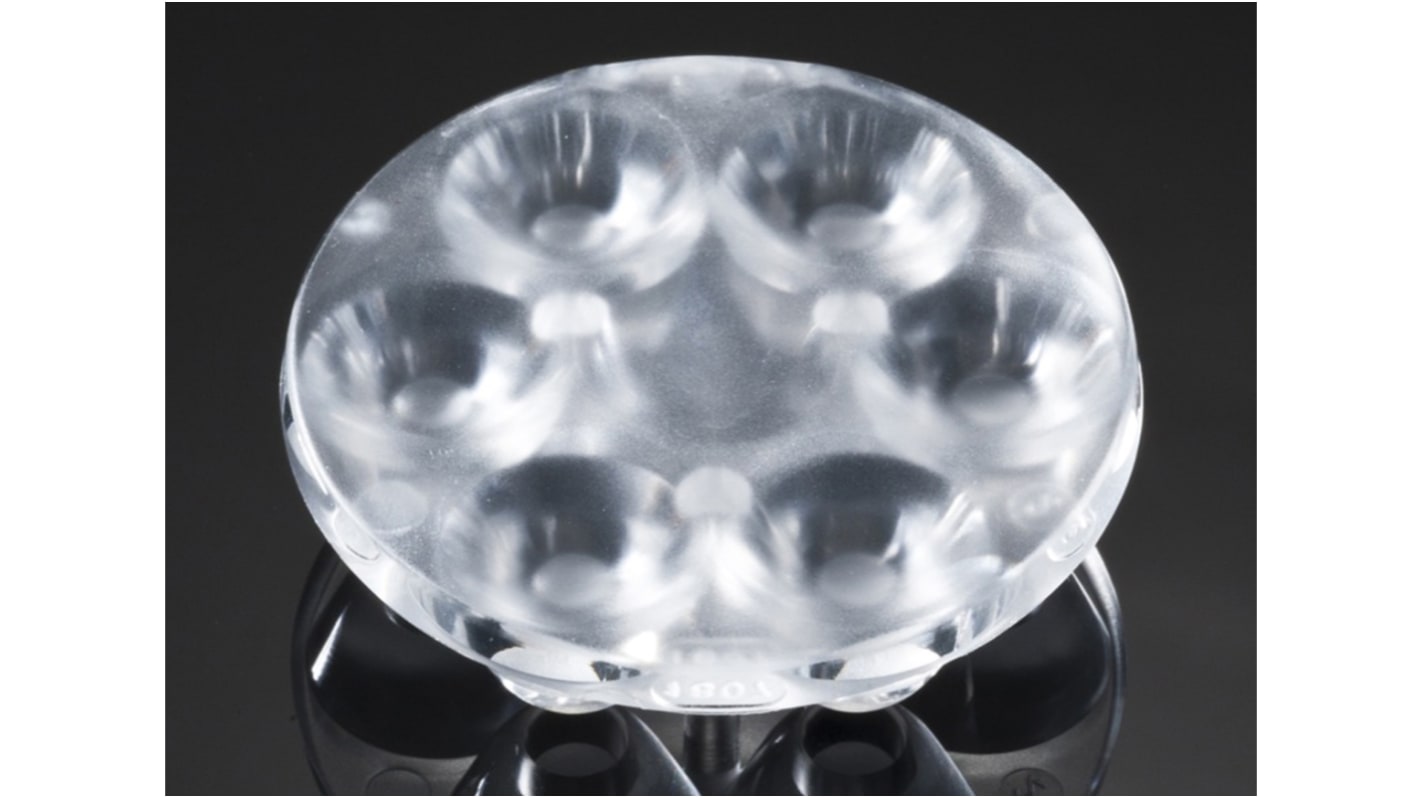 Ledil 圆形LED透镜, 6个LED, 36 °视角, 胶水、针固定, 40 (Dia.) x 10.7mm, Anna系列