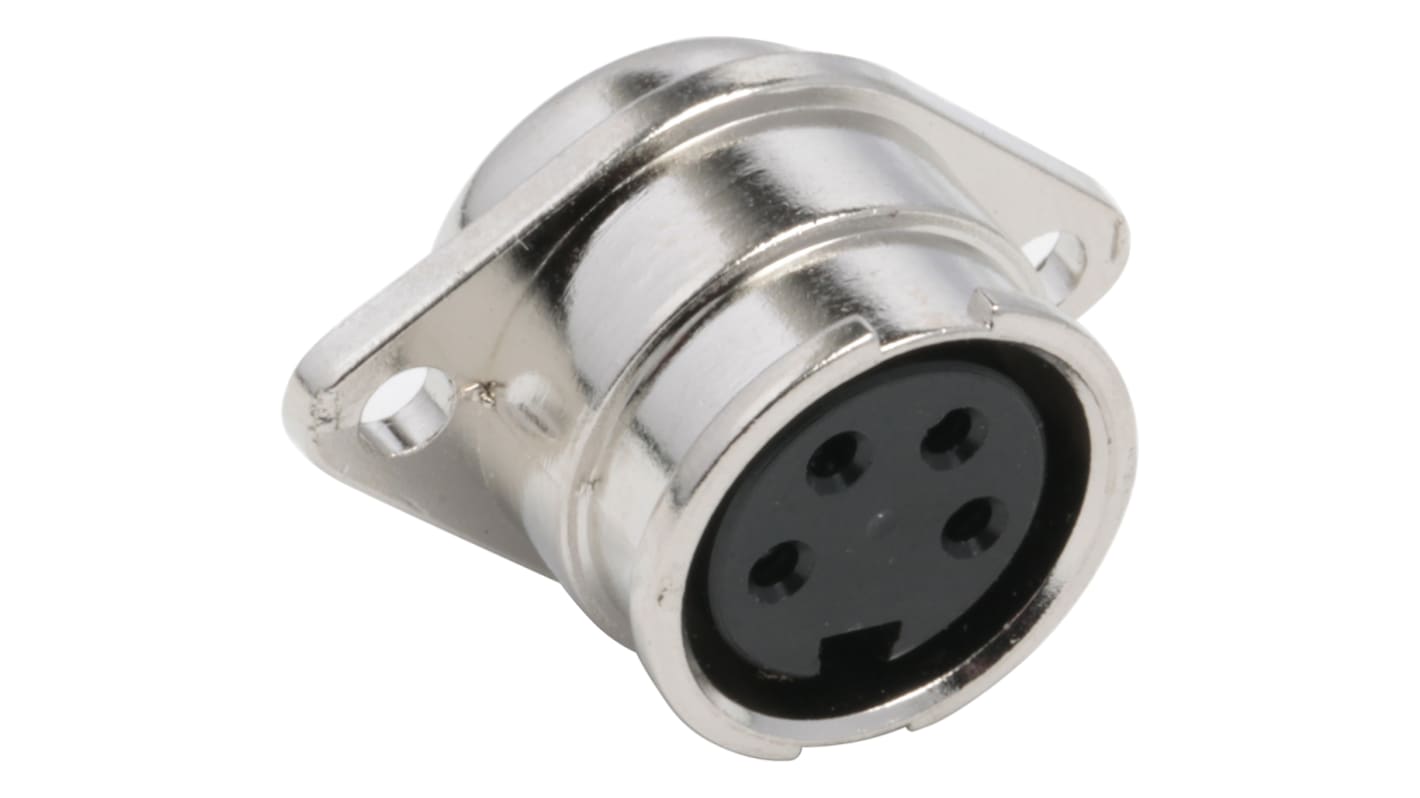 RS PRO 4 Pole Din Socket, 2A, 100 V ac, Twist Lock, Female, Panel Mount