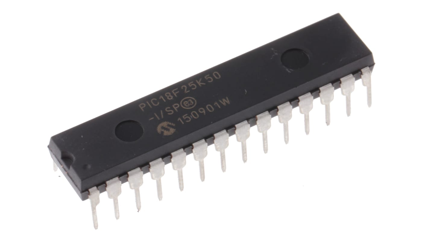 Microchip PIC18F单片机, PIC内核, 28针, SPDIP, 最大48MHz, 32 kB 闪存, 2.048 kB RAM