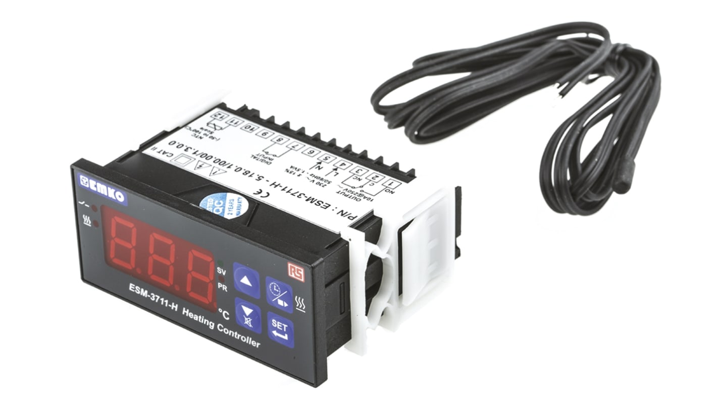 RS PRO On/Off Temperature Controller, 77 x 35mm, NTC Input, 230 V ac Supply