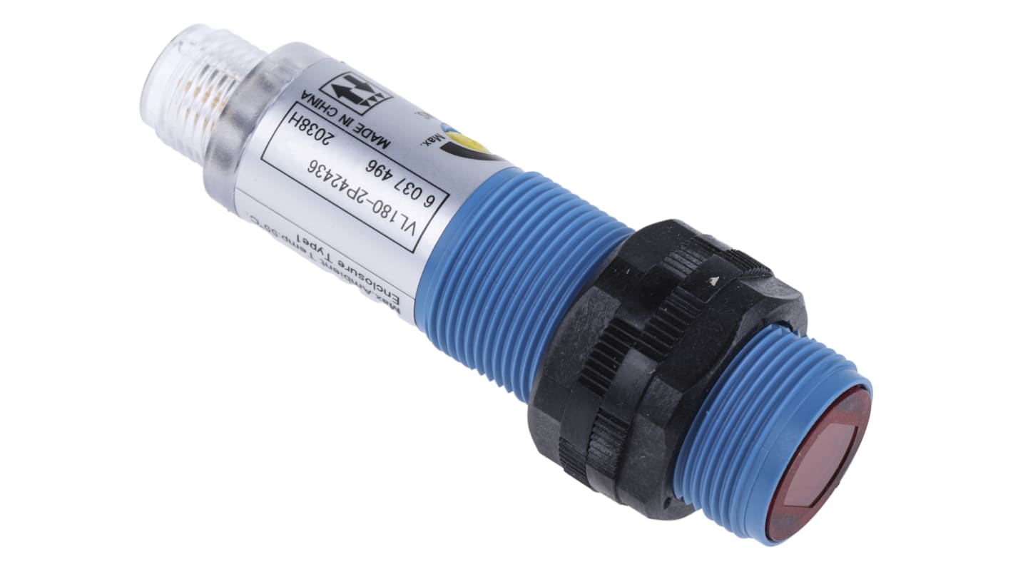 Rs-Online Sensore fotoelettrico Cilindrico SICK a retroriflessione rilevamento 50 mm → 7 m. uscita PNP