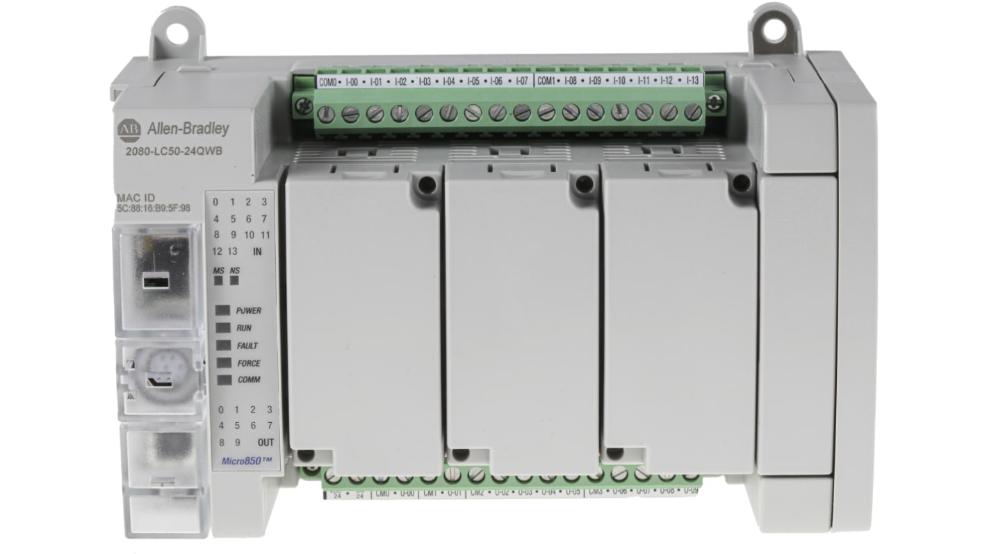 Rs-Online CPU PLC Allen Bradley Micro850 ingressi: 14 uscite: 10 24 I/O 24 V c.c