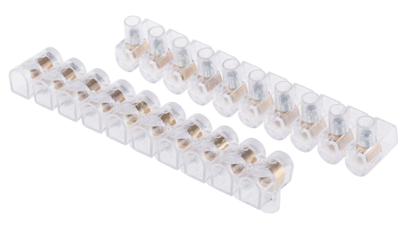 RS PRO Non-Fused Terminal Block, 10-Way, 24A, 1.5 mm² Wire, Screw Termination
