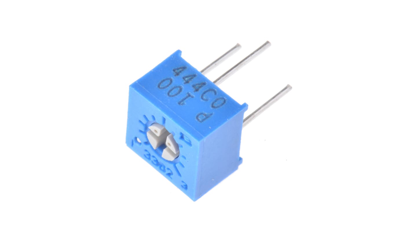 10Ω, Through Hole Trimmer Potentiometer 0.5W Top Adjust Bourns, 3362