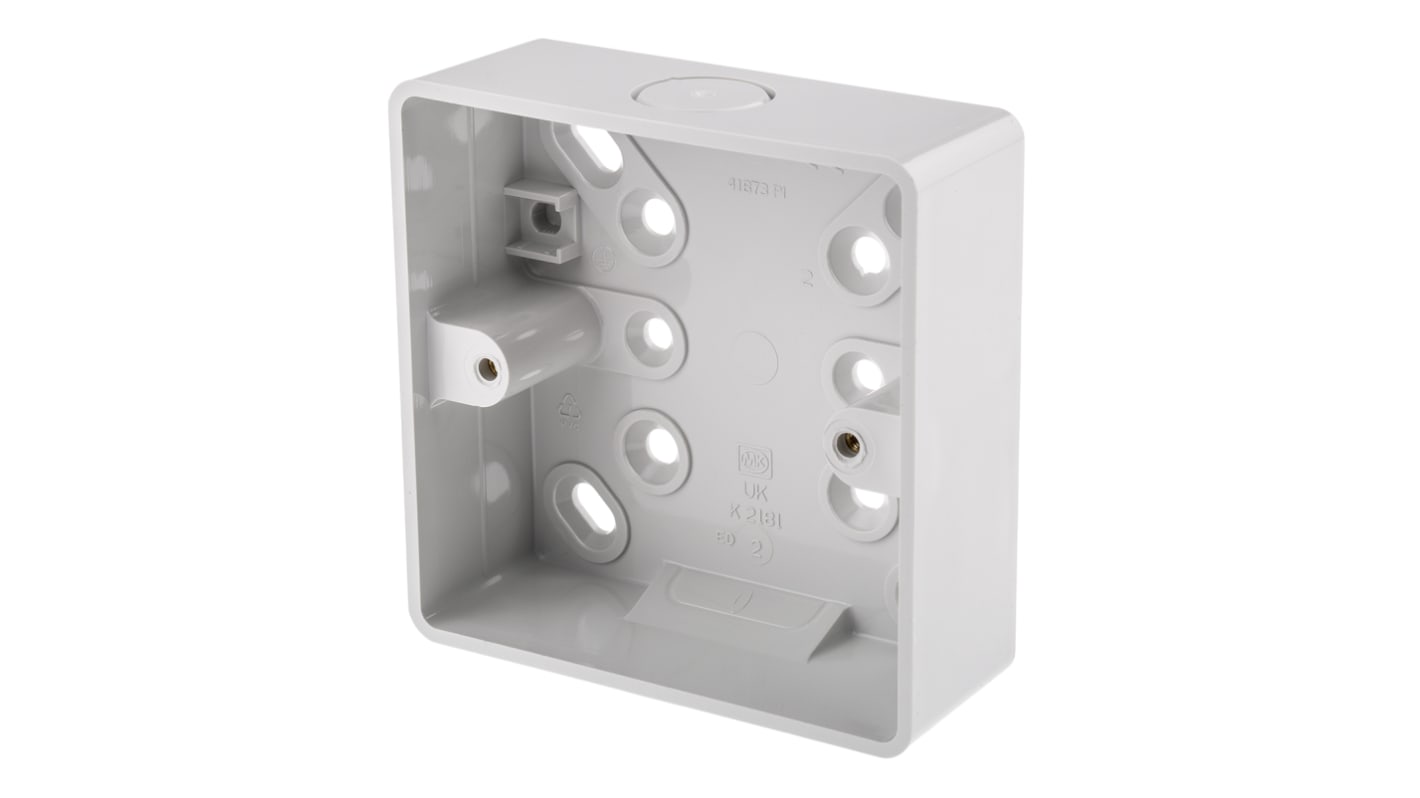 MK Electric PVC Back Box, 1 Gangs, 87 x 87mm