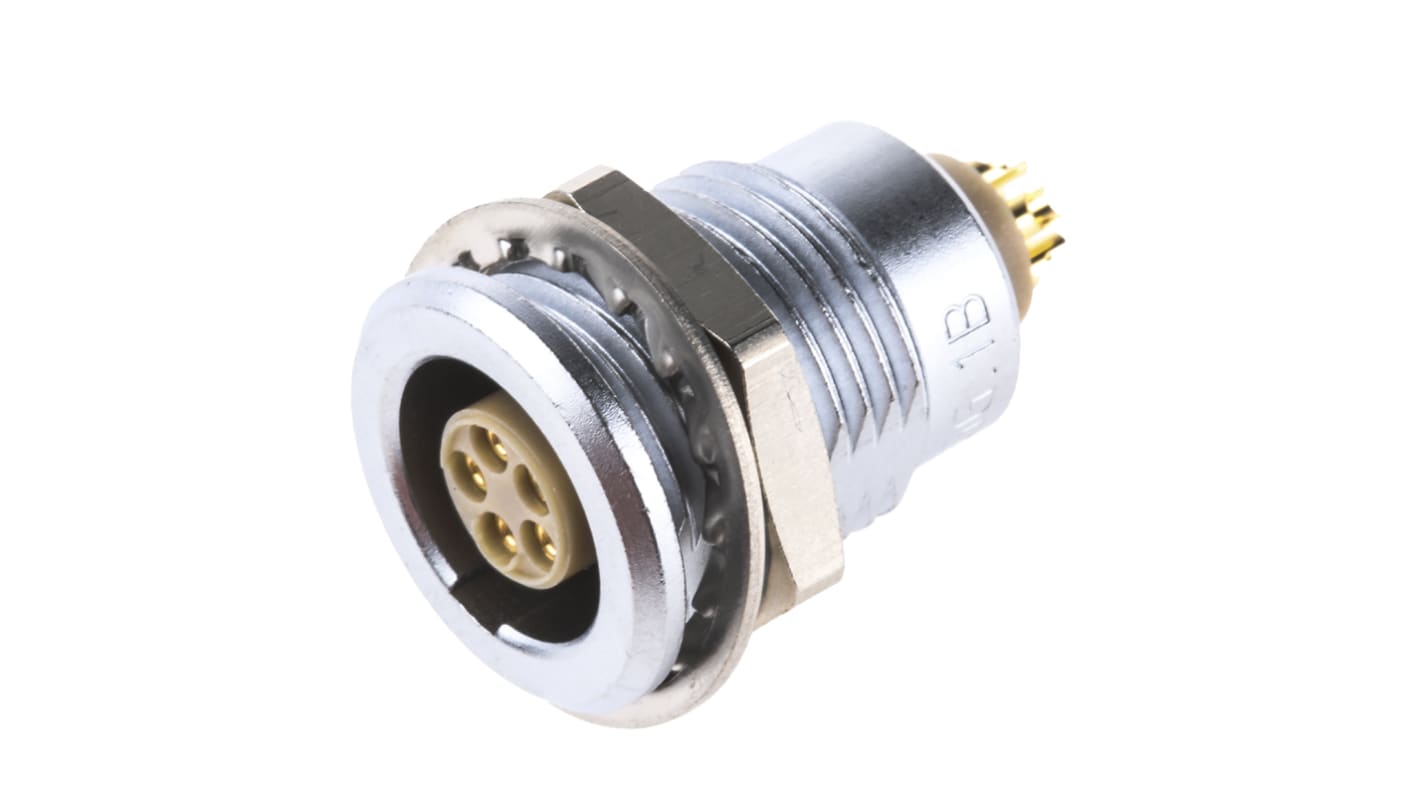 LEMO Circular Connector, 5 Contacts, Panel Mount, Socket, Male to Female, IP50, 1B Series