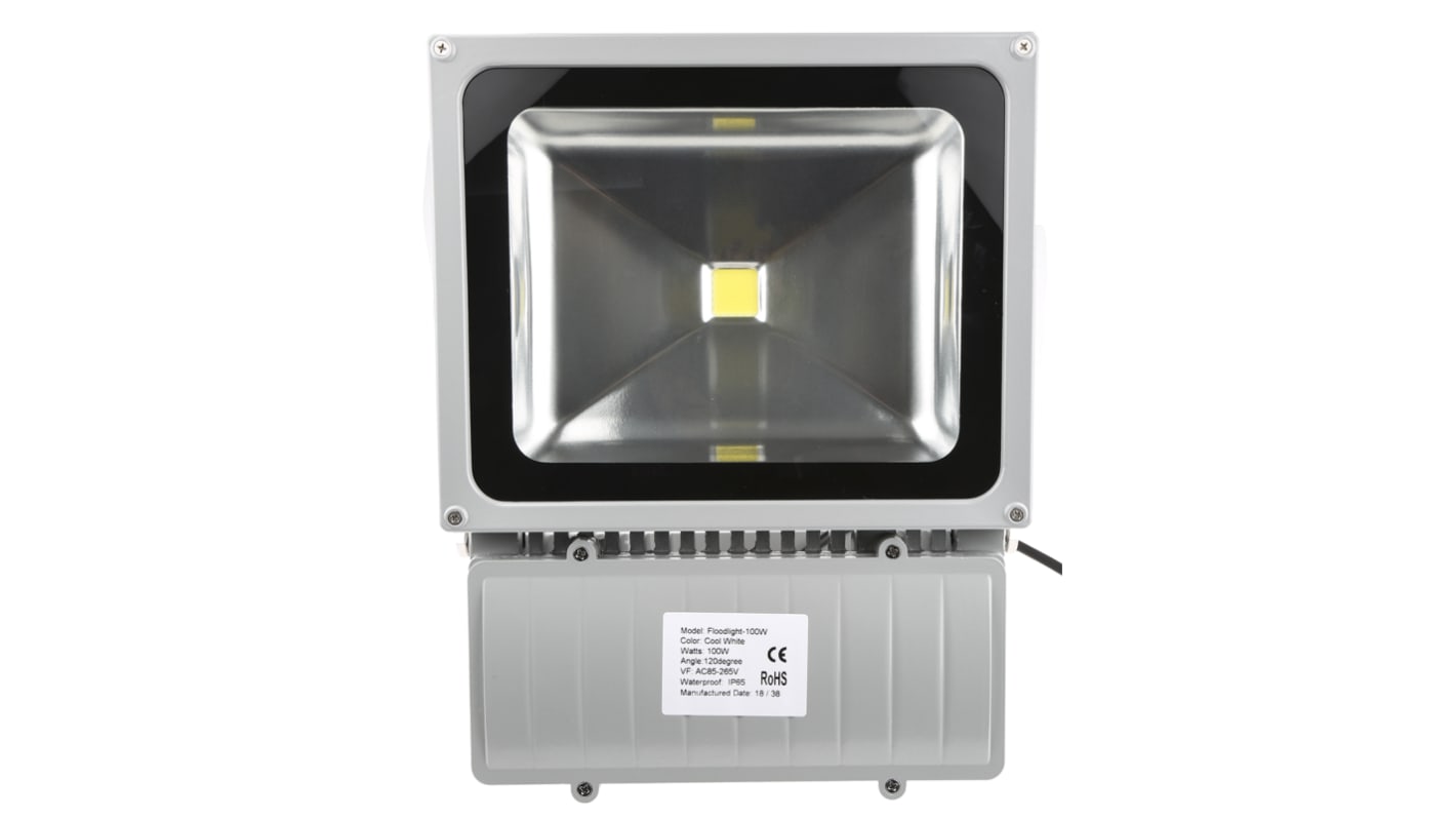 Proiettore Per interni/esterni RS PRO, 85 → 265 V c.a., 100 W, 9500 → 10500 lm, IP65