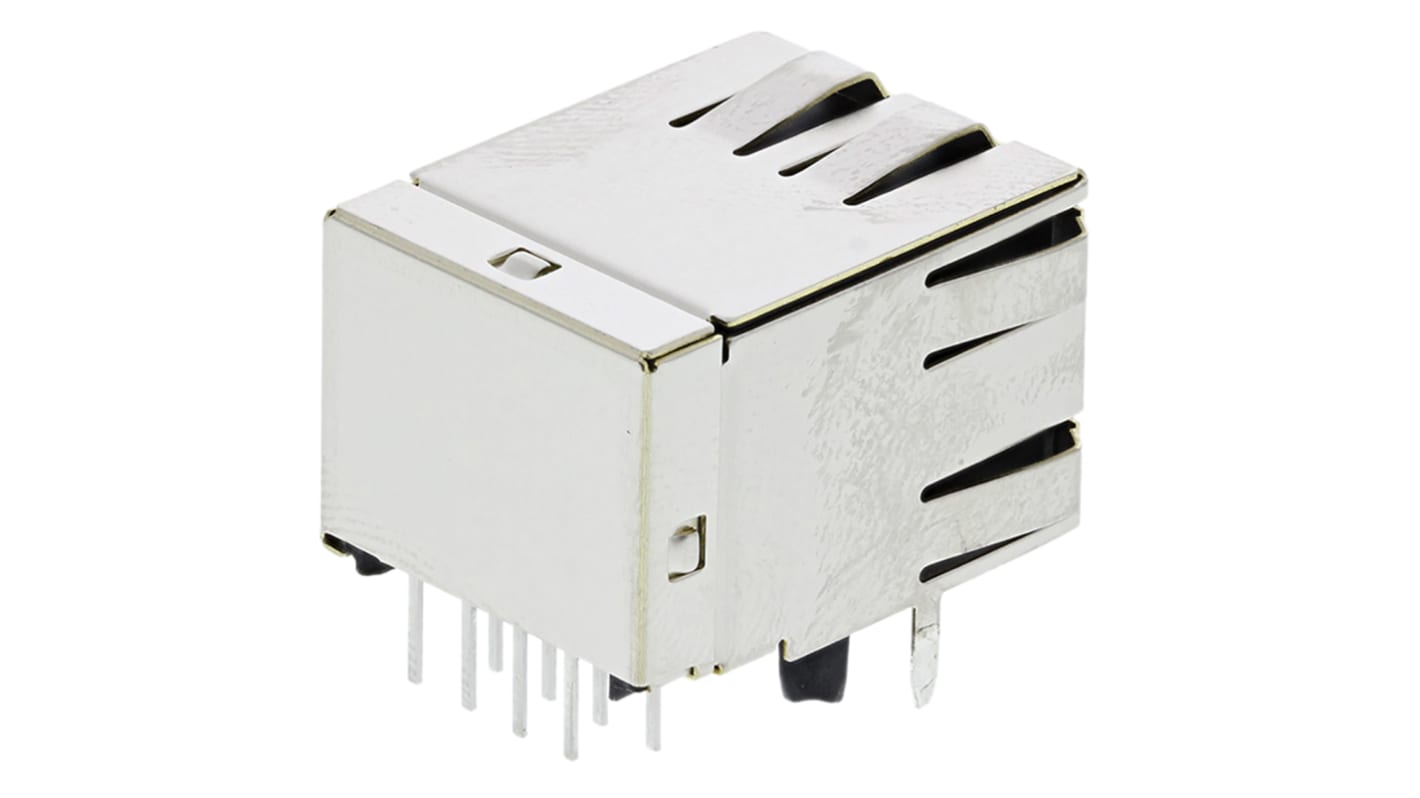 TE Connectivity 5406296 Series Female RJ45 Connector, Through Hole, Cat5e Right Angle 1 Port 8P8C -Way