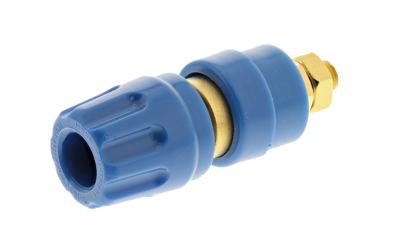 Hirschmann Test & Measurement 35A, Blue Binding Post With Brass Contacts and Gold Plated - 8mm Hole Diameter