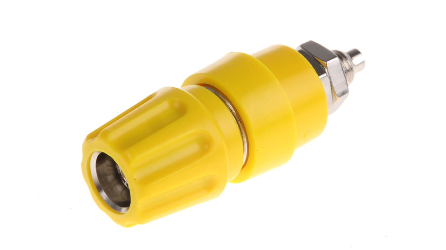 Borne de raccordement Hirschmann Test & Measurement Jaune 63A avec contacts Laiton et placage Nickel