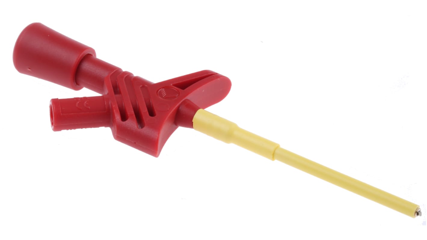 Hirschmann Test & Measurement Red Grabber Clip with Pincers, 3A, 1000V ac/dc, 2mm Socket