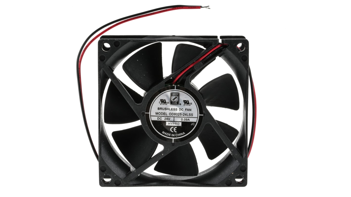 RS PRO axiális ventilátor, 24 V DC, 80 x 80 x 25mm, 26ft³/perc, 2100rpm