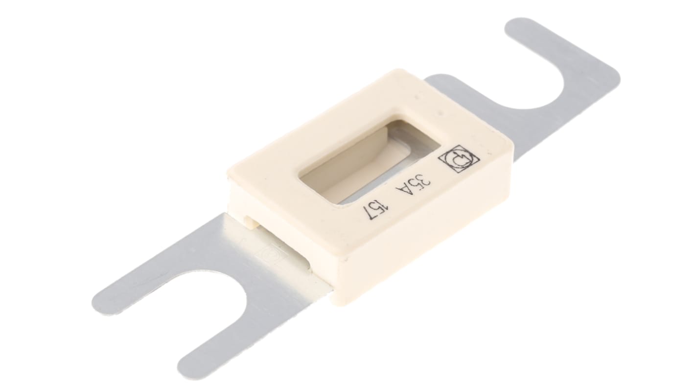 Littelfuse 保险丝条汽车保险丝, 常规插片, 35A, 80V 直流, F熔断, 白色, 锌合金主体