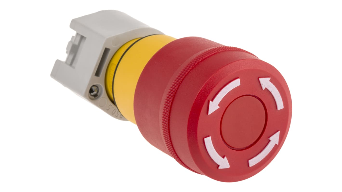 EAO Twist Release Emergency Stop Push Button, Panel Mount, 22mm Cutout, IP65