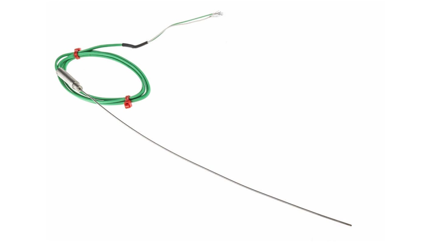 Termočlánek s minerální izolací 1m kabel typ K Nerezová ocel 250mm sonda na +750°C IEC, V souladu s RoHS RS PRO