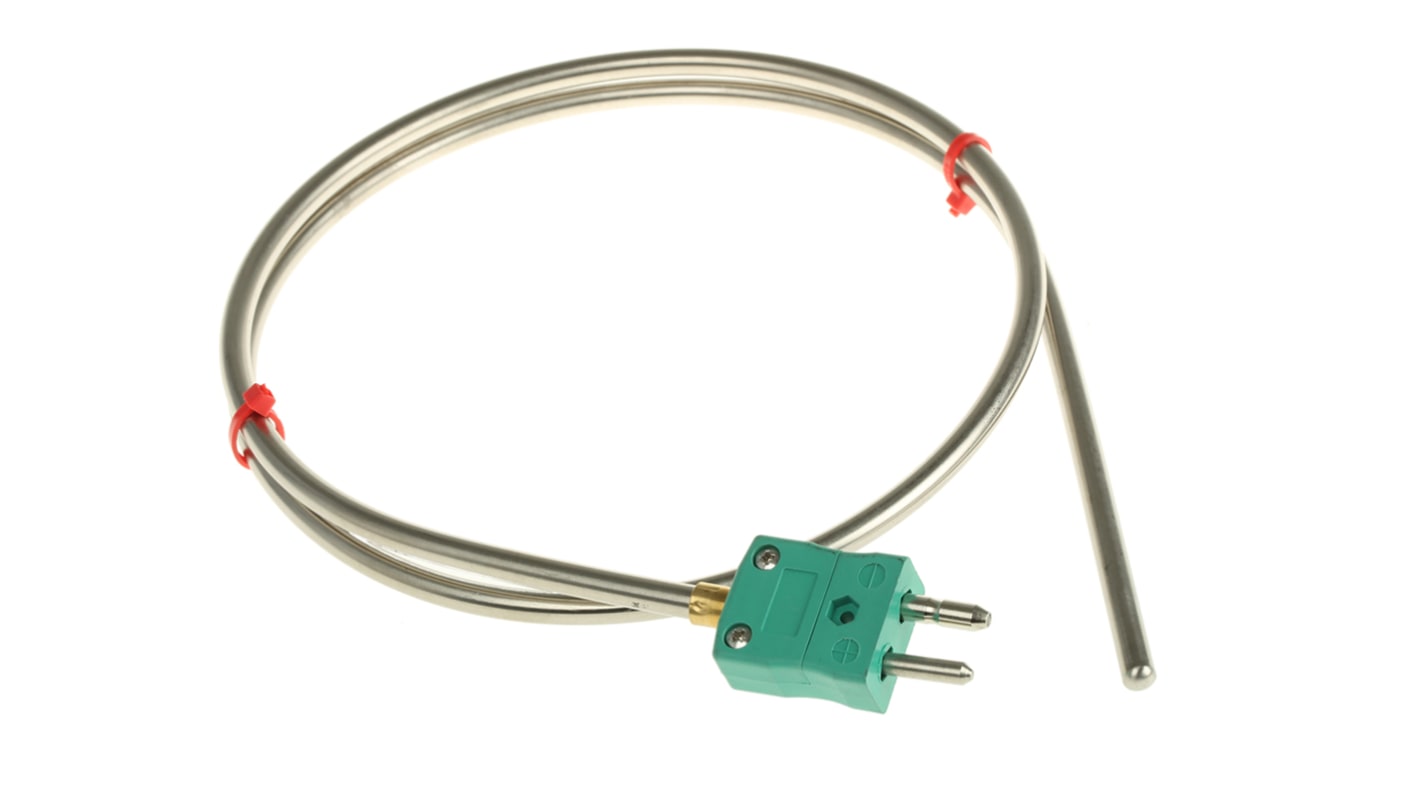 RS PRO SYSCAL Type K Mineral Insulated Thermocouple 1m Length, 6mm Diameter → +1100°C