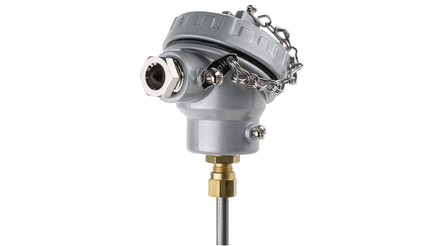 RS PRO Type K Mineral Insulated Thermocouple 250mm Length, 6mm Diameter → +1100°C