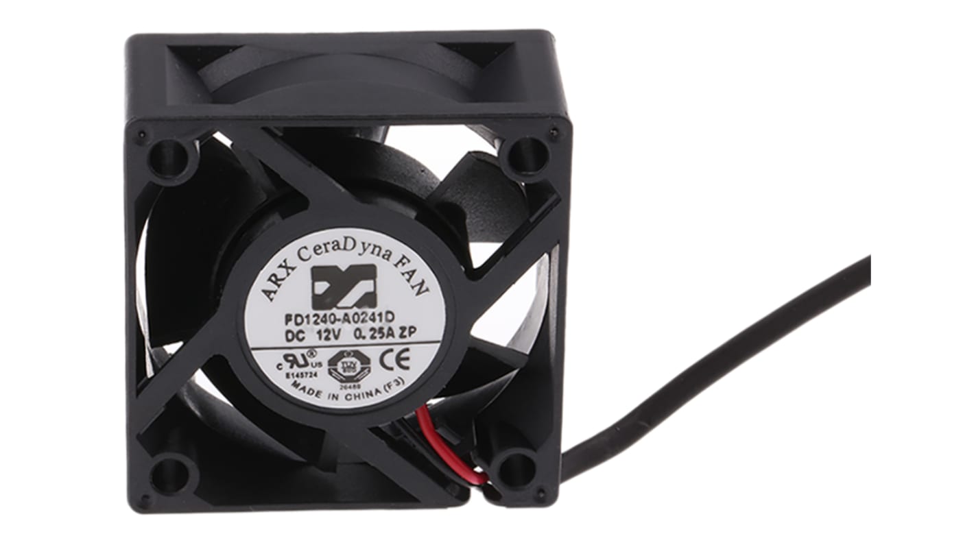 ARX 直流轴流风机, 12 V 直流电源, 21m³/h, 3W, 40 x 40 x 20mm, CeraDyna系列